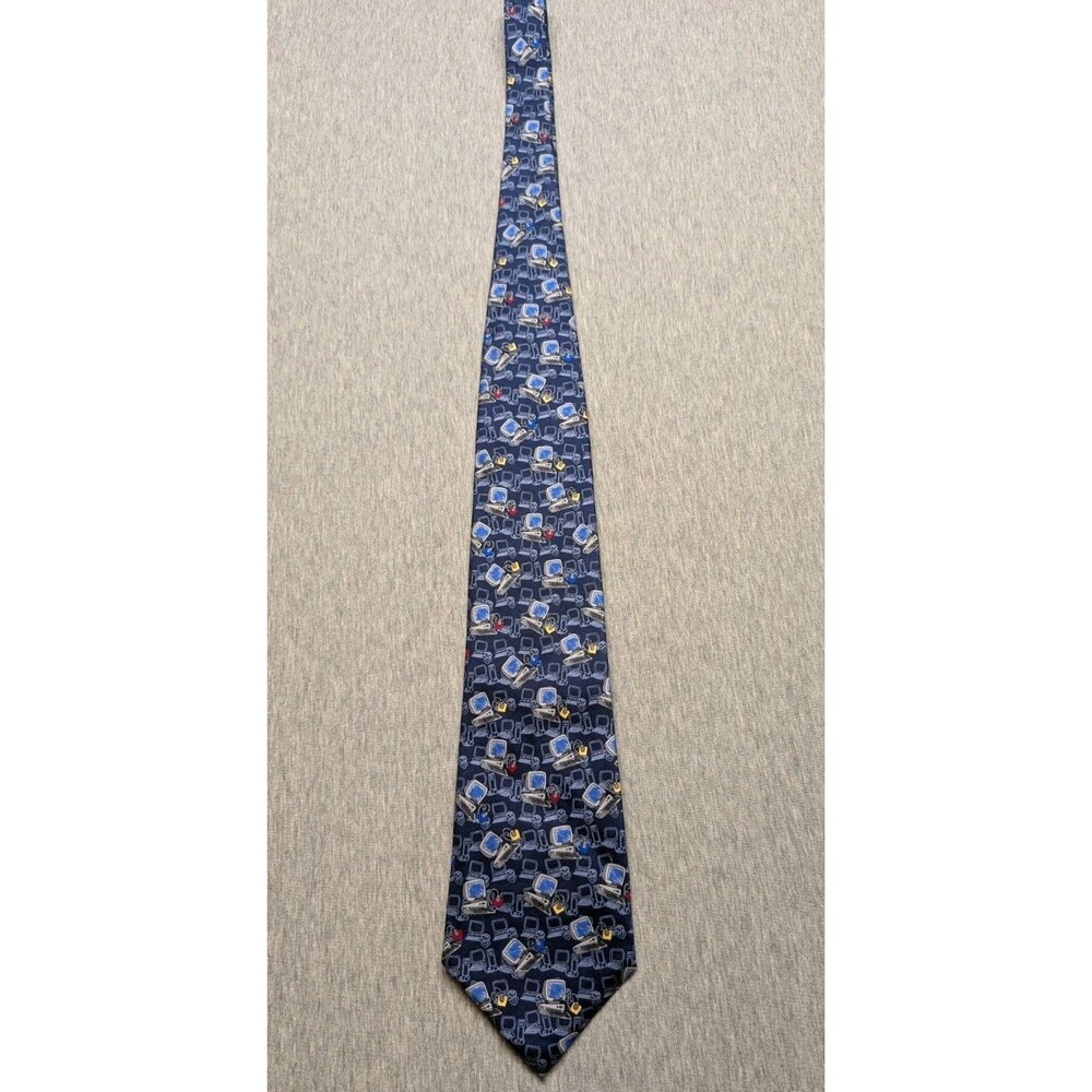 Save The Children Men's 100% Silk Necktie "COMPUTERS!"  Allison Age 11